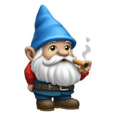 Gnome smoking big rollie sticker
