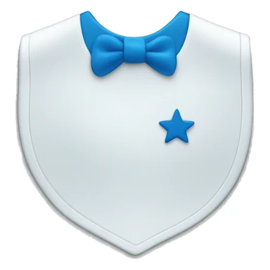 White bib with blue star sticker