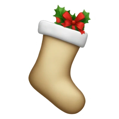 Beige christmas stocking sticker