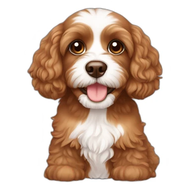 brown cavapoo with brown eyes sticker