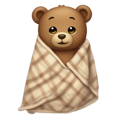 teddy bear in a blanket sticker