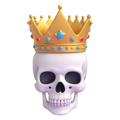 red and black skull with crown sticker