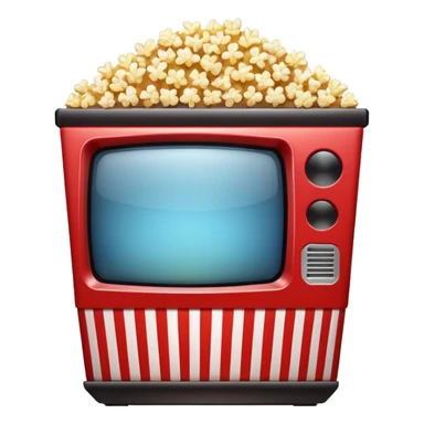 TV and popcorn together, high definition, crisp edges sticker