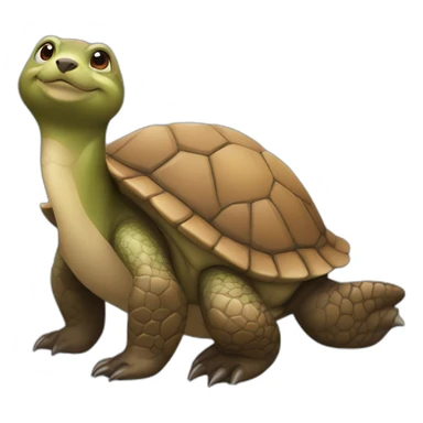 Tortue sur une loutre sticker