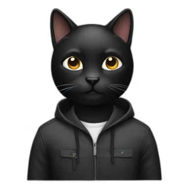 Black cat developer sticker