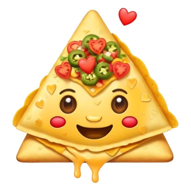Happy nachos with heart eyes sticker