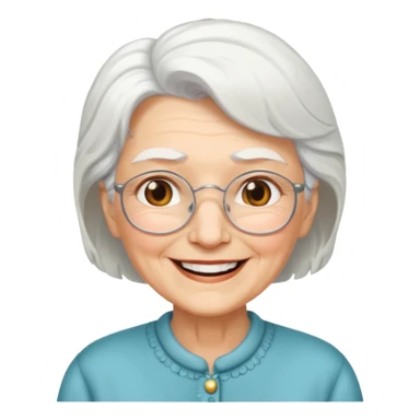 White hair grandma sticker