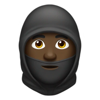 black man wearing a balaclava marked kerchak sticker