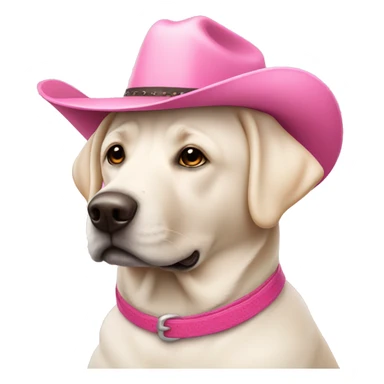 a white lab in a pink cowboy hat  sticker