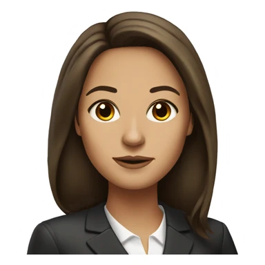Woman lawyer with long brown hair, olive skin and dark brown eyes sticker