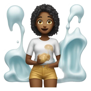 Realistic girl with goo sticker