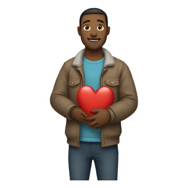 Father holds his heart in his arm sticker