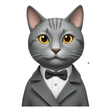 gray cat smoking a cigarette  sticker