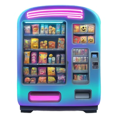 cyberpunk vending machine, chibi, simple sticker
