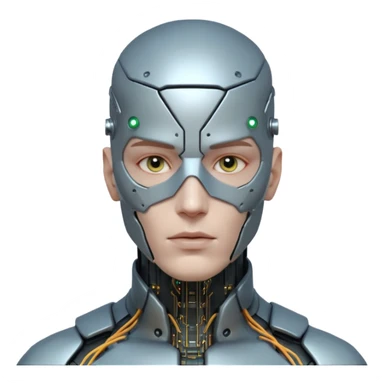 Cyberpunk man head 3d sticker