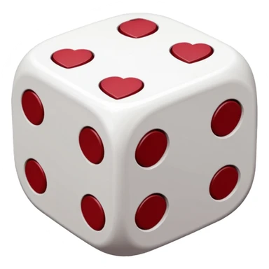 two dices in with burgundy red heart details sticker