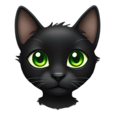 A 2 years old black cat with green eyes sticker