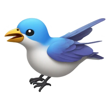 Swift bird in style of SwiftUI logo with voice coming out of its mouth sticker