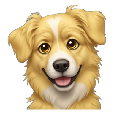 yellow messy fur mixed breed dark eyes dog sticker