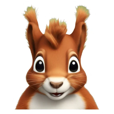 Cute red Squirrel face with bushy ears sticker
