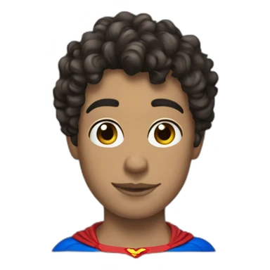 superman curly brunette gree sticker