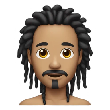 Black lightskin man with long black dreads, a moustache and goatee and a large birthmark located on his left cheek sticker