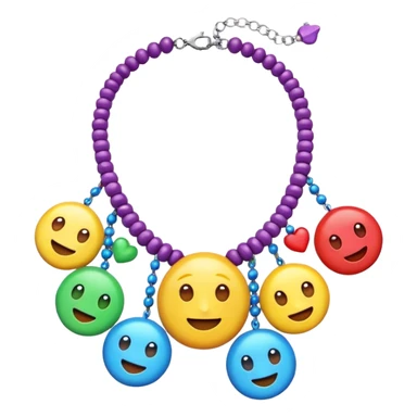 multicolored necklace, 3d emogis sticker