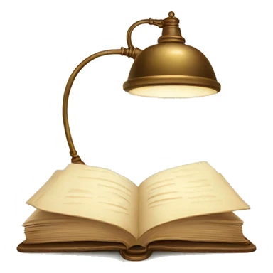 vintage lamp with open book sticker