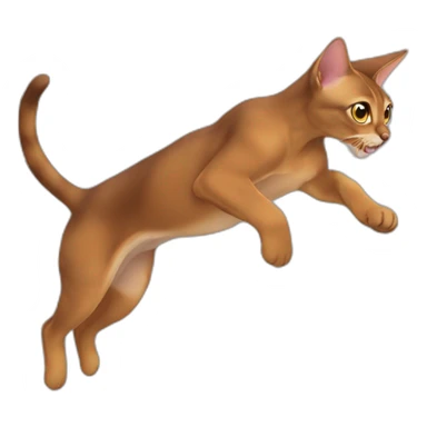 Abyssinian cat jumping sticker
