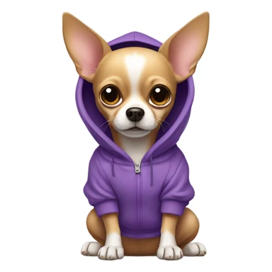 Chihuahua in purple hoodie sticker