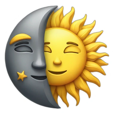Sun and moon sticker