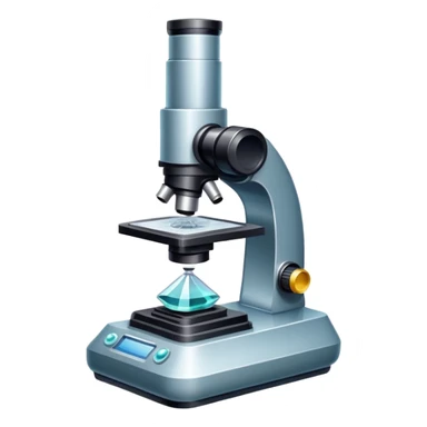An icon featuring an electronic microscope, a metal alloy, and a crystal structure, symbolizing materials science. The design includes different materials like metals, ceramics, and polymers, alongside a stamp representing testing and quality control. Transparent background sticker