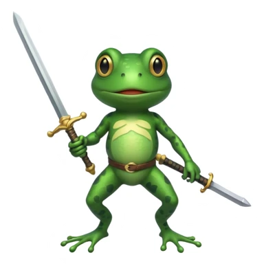 Frog with a sword sticker