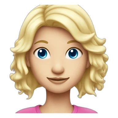 pink dragon with blue eyes blonde hair sticker