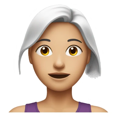 woman's face with working out too sticker