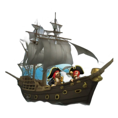 Des Pirates sur un bateau  sticker