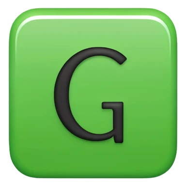 green square emoji that says "G" sticker