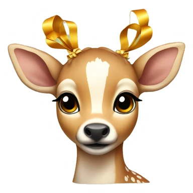 Fawn with ribbon on its head sticker