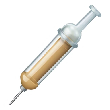 Beige syringe for injection with needle sticker
