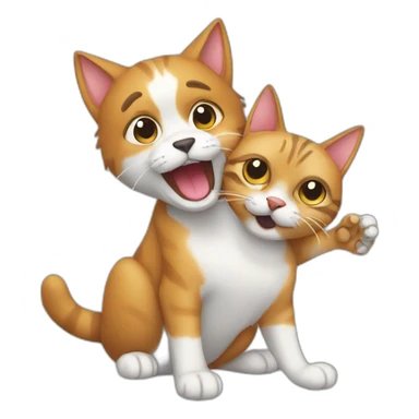 cat slap a dog sticker