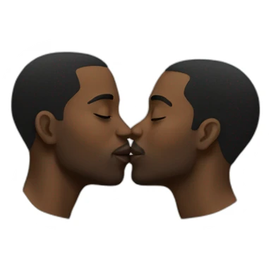 Black men kissing sticker