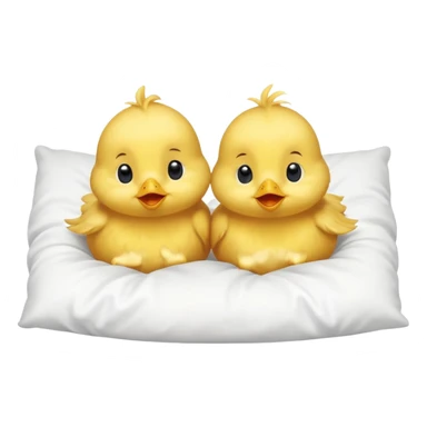 Two baby chicks laying on their back in bed sticker