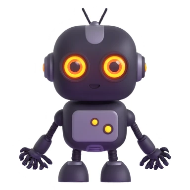friendly robot assistant with glowing eyes sticker