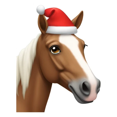 Horse wearing a Santa hat sticker