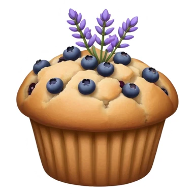 Lavender flower sprig muffin with berries sticker