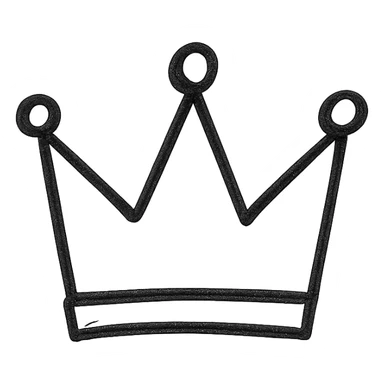 a crown, hand drawn black outline style sticker