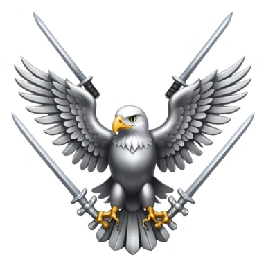 Silver eagle with crossed sabers sticker