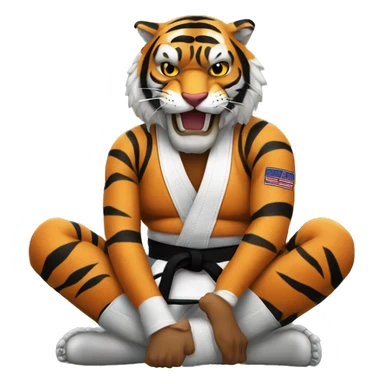 BJJ seated guard  Tiger  sticker