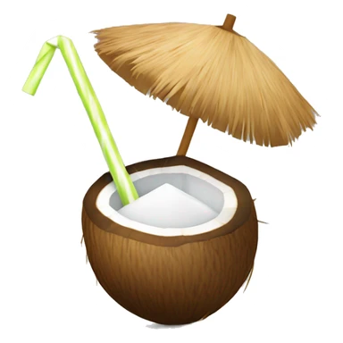 Coconut with a straw  sticker
