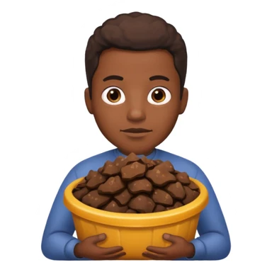 Black guy holding a poop sticker